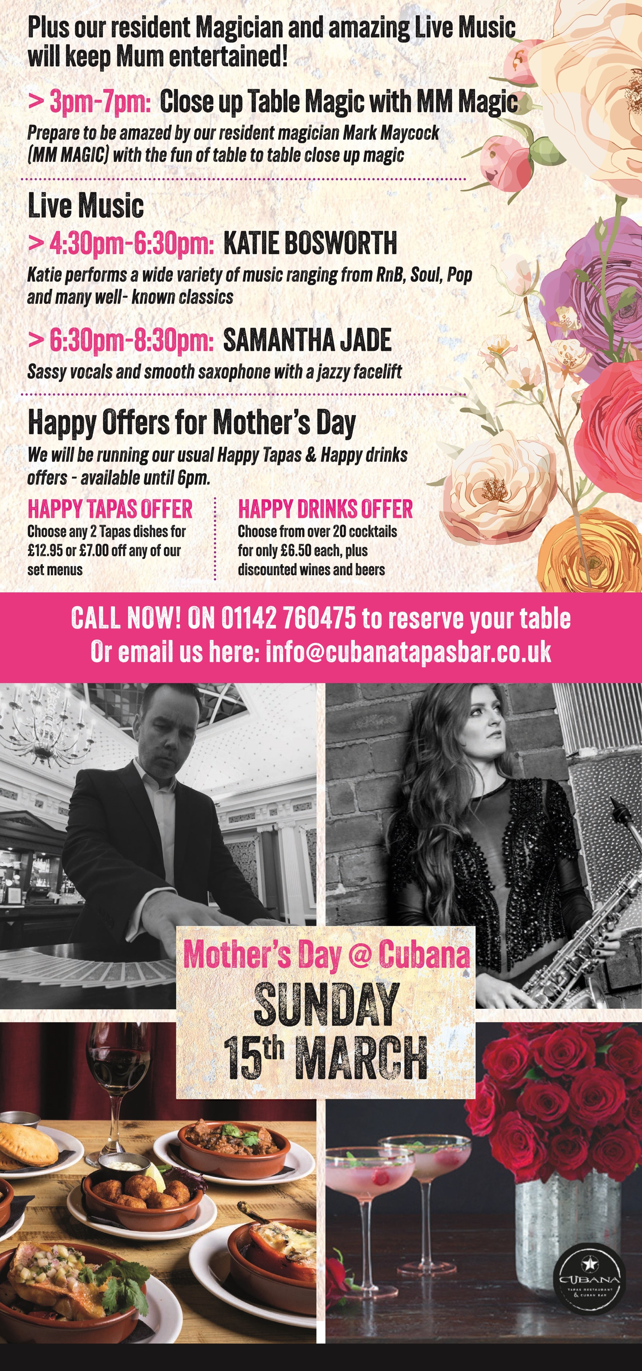 Mother's Day at Cubana Tapas Restaurant and Cuban Bar